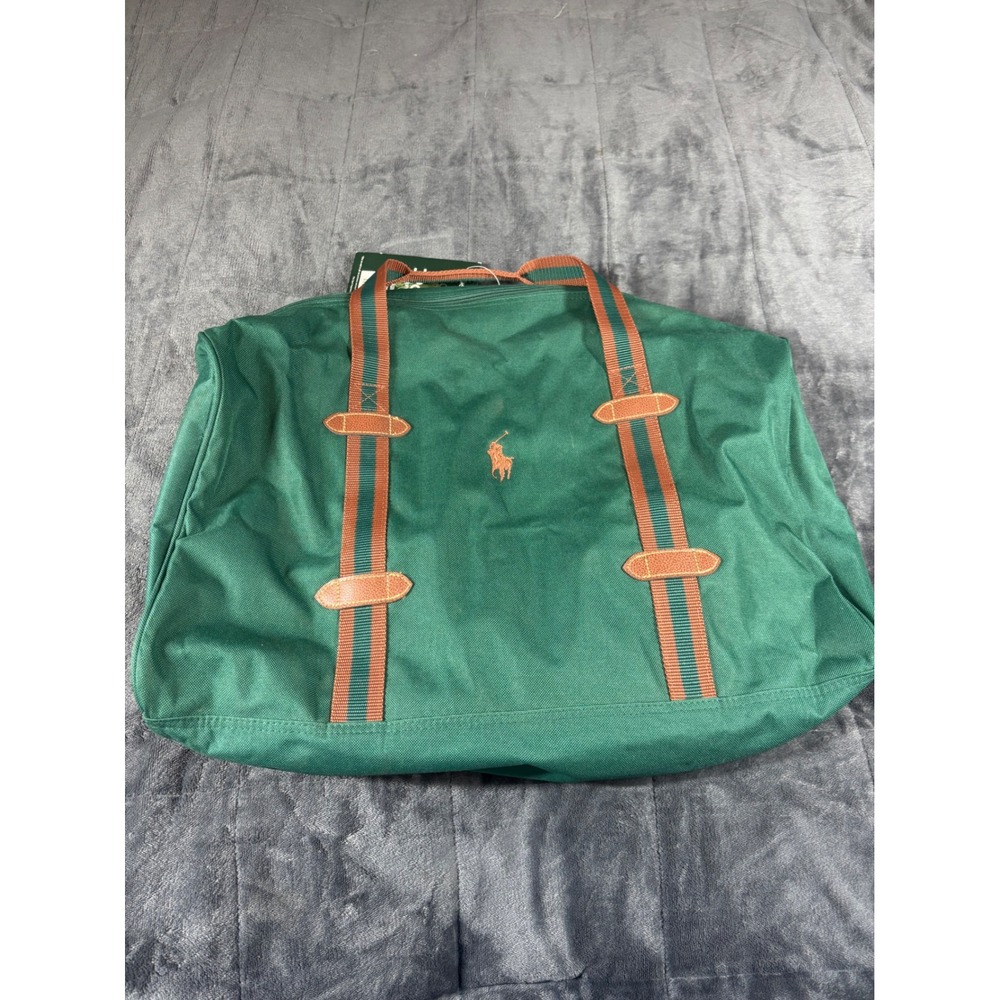Polo Ralph Lauren Classic Traveler Duffel Bag Green Canvas Weekend‎ Bag NWT